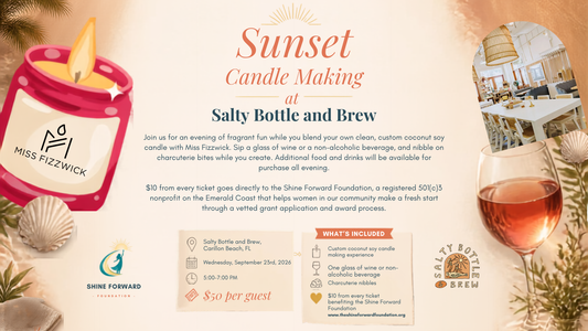 Sunset Candle Making in Carillon Beach: Miss Fizzwick Joins Salty Bottle and Brew