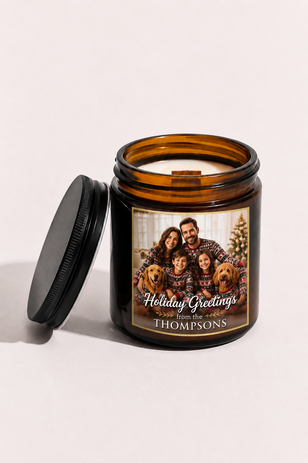 Personalized Holiday Greeting Candles - Christmas Card Candles