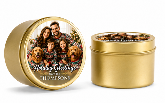 Personalized Holiday Greeting Candles - Christmas Card Candles