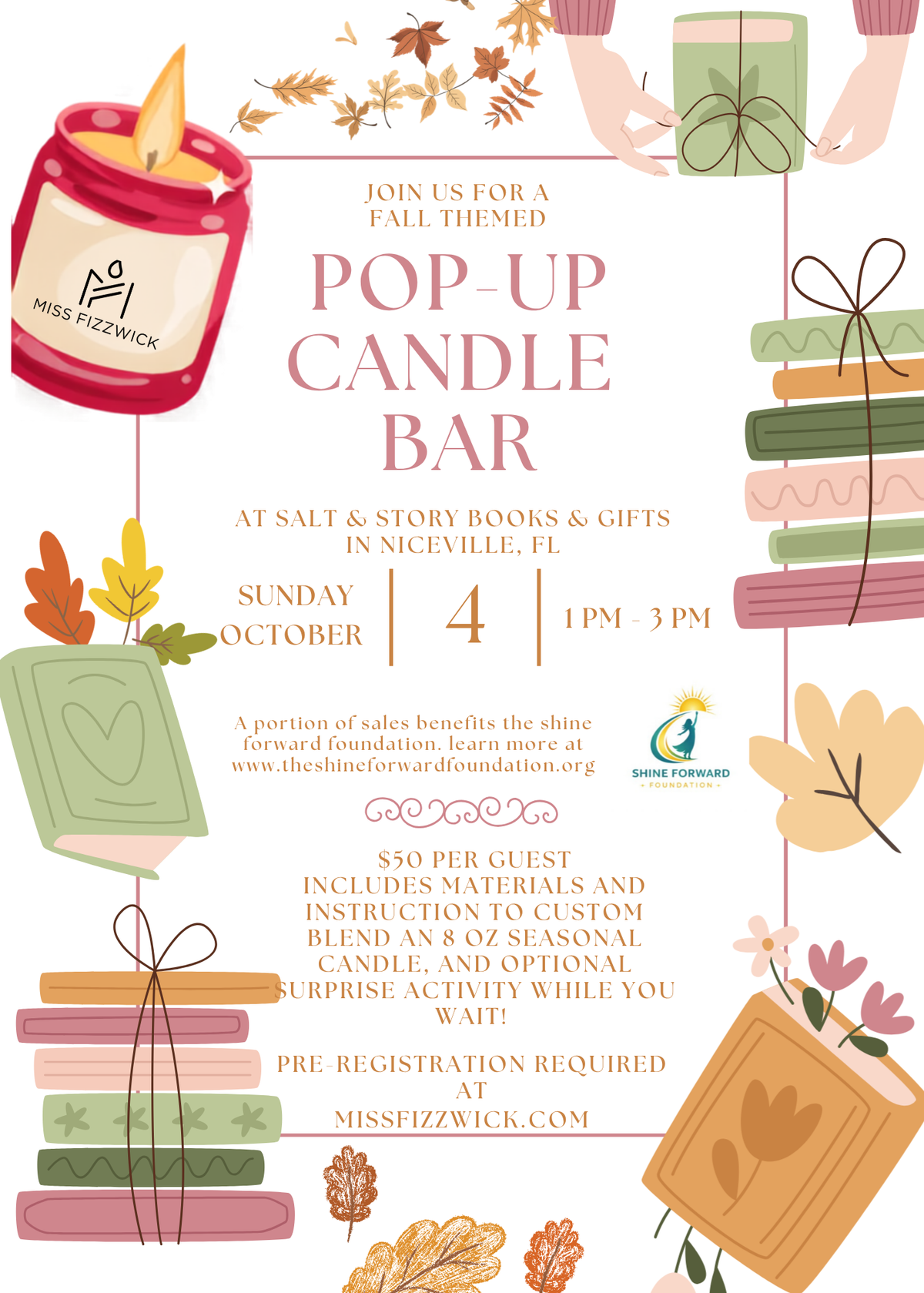 Salt & Story Pop-Up Candle Bar Sunday October 4, 2026